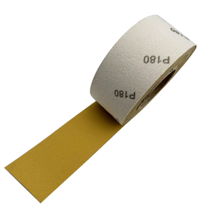 70MM * 20M黄色アルミニウム自己接着サンドペーパーロール<span class=keywords><strong>PSA</strong></span>接着バッキング研磨ディスク木工用自動サンディングブロックOEM - Product Image 3