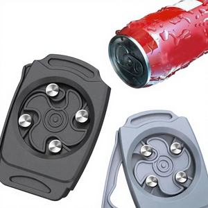 Ouvre-boîte à bière et décapsuleur pour canettes et bouteilles, durable, noir, portable, en acier inoxydable, pour bars et fournitures de fête - Product Image 1