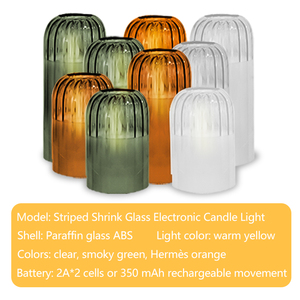 Cao cấp lớn Nến điện nhấp nháy dẫn nến inglass xi lanh lọ thủy tinh sang trọng với Flameless nến ngà từ xa - Product Image 2
