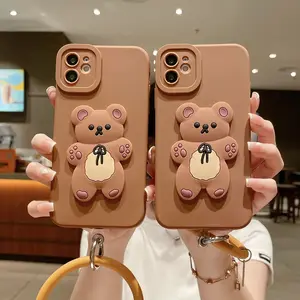 For Iphone 14 Pro Max Durable Luxury Bear Silicone Mobile Case With Chain Grip Easy And Cases 11 Most Stylish Case