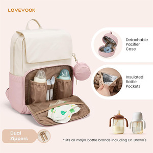 For New Diaper <strong>Bag</strong> Mommy <strong>Backpack</strong> Urban Simplicity Nylon Fashion Portable Baby Travel <strong>Bag</strong> with Diaper Pad Pacifier <strong>Bag</strong> - Product Image 4