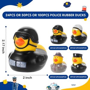 Adecuado para niños pequeños, pato de goma de policía de PVC personalizado, juguetes de agua para niños, juguetes de baño de bañera impresos a granel - Product Image 2