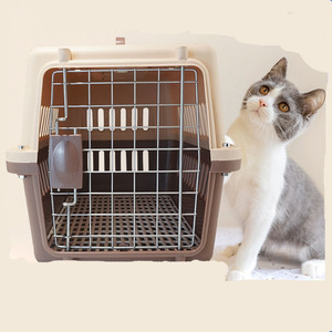 Transportín de Plástico Pequeño para Mascotas con Puerta de Alambre de Hierro, Transpirable, para Gatos y Perros Pequeños - Product Image 2