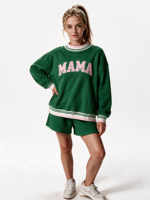 Sweat-shirt personnalisé à col montant pour femme 2026 – Coupe oversize courte pour adolescentes, manches longues amples, mode hiver