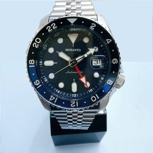 นาฬิกาข้อมือผู้ชาย Seikos <span class=keywords><strong>5</strong></span> สปอร์ต ออโตเมติก <span class=keywords><strong>GMT</strong></span> ตัวเรือนสแตนเลส กระจกฮาร์ดเล็กซ์สีน้ำเงิน ซูเปอร์แมน อนาล็อก ธุรกิจ แฟชั่น - Product Image 2