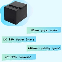 Sistema de Impresora Térmica de Recibos POS de Alta Velocidad de 80 mm, Impresora Térmica de Recibos POS de Escritorio con Cortador Automático, Interfaz USB LAN