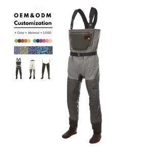 Waders de pêche à la mouche respirants de haute qualité à 3-5 couches avec poche zippée et <span class=keywords><strong>chaussettes</strong></span> imperméables pour hommes et femmes - Product Image 1