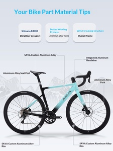 Vélo de route en alliage d'aluminium <span class=keywords><strong>SAVA</strong></span> EX7-S, importé, avec groupe Shimano R4700 20 vitesses, freins à disque hydrauliques, guidon drop, pour course cycliste - Product Image 4