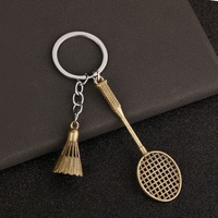 Porte-clés en alliage de zinc, série sportive (golf, tennis de table, badminton), vente en gros d'usine, cadeau d'affaires créatif