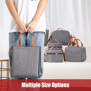 Sacs de boîte à lunch isothermes réutilisables avec logo personnalisé, sac à lunch fourre-tout isotherme étanche pour femmes hommes en gros en usine - Product Image 5