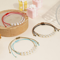 Go2boho Nouvelles Femmes Imitation Perle Bijoux Faits à la Main Cordon Multicolore Plaqué Or 18K Cuivre Perlé Bracelet Cadeau Fête de l'Amitié