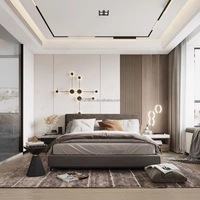 Cadre de lit moderne personnalisé en panneaux MDF rembourrés, taille King/Queen, tête de lit capitonnée, écologique et durable, pour chambres et appartements
