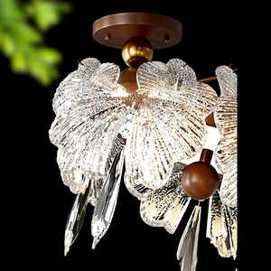 French Vintage Flower Ceiling Light Luxury Retro <b>Chandelier</b> Dimmable Fluorescent Restaurant Aisle Lighting - Product Image 1