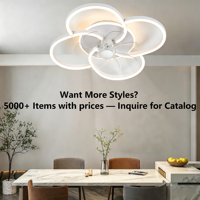 Ventilateur de plafond LED en forme de fleur avec lumière, 3 couleurs réglables, silencieux, luminaire pour chambre à coucher, salle à manger, salon