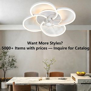 Kipas Angin Plafon <span class=keywords><strong>LED</strong></span> Bentuk Bunga dengan Lampu 3 Warna, Dapat Diredupkan, Senyap, untuk Kamar Tidur, Ruang Makan, Ruang Tamu - Product Image 2
