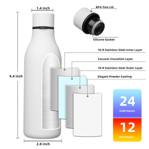 Botella de Agua de Acero Inoxidable de Doble Pared, 24oz/32oz, con Tapa Abatible y Asa, Aislada al Vacío, Venta Directa de Fábrica - Product Image 2
