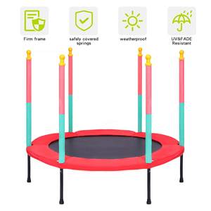 Mini trampoline rond pour enfants et adultes, trampoline à bungee avec filet de sécurité pour usage domestique - Product Image 6