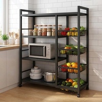 Support de rangement rotatif autoportant en métal réglable à quatre niveaux pour pots à épices, assiettes et bols de cuisine – Vente en gros