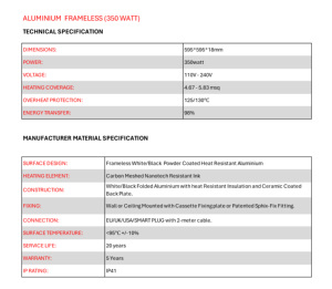 Alta demanda 350W UV impreso aluminio alta eficiencia PET placa de calefacción Panel IR habitación EU SAA techo Calentadores eléctricos empotrados - Product Image 6