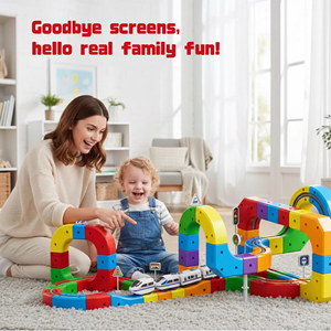 EPT 123 Piezas, Pista de Carreras Mágica Flexible para Armar, Tren STEM Electrónico, Juego de Construcción de Cubos de Rieles, Juguetes de Encaje para Niños - Product Image 5