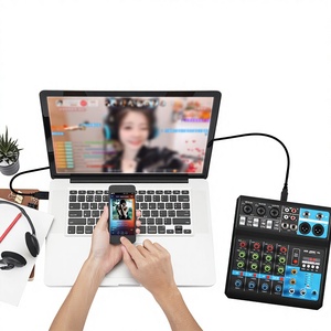Console de mixage <span class=keywords><strong>audio</strong></span> professionnelle 5 canaux, mini console <span class=keywords><strong>DJ</strong></span> avec Bluetooth, carte son USB, interface <span class=keywords><strong>audio</strong></span>, effets DSP pour diffusion en direct - Product Image 3