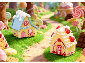 Maison de poupée miniature en résine, décoration colorée de conte de <span class=keywords><strong>fées</strong></span>, style dessin animé - Product Image 6