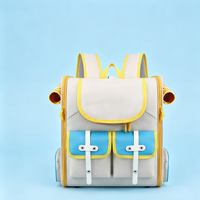 Sac à dos de transport pour animaux de compagnie en gros, color block, grande capacité, en maille respirante, avec porte-gobelets latéraux