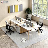 Table de travail modulaire JIUSHUN, poste de travail avec cloison, bureau d'ordinateur en bois robuste pour employés