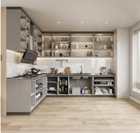 Meuble de cuisine en aluminium de luxe pour villa en bord de mer, armoire de rangement étanche et antirouille, meuble de rangement modulaire personnalisé pour maison de plage