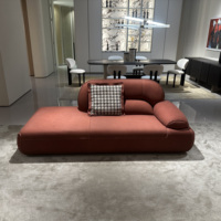 Canapé d'angle de salon de villa en cuir épais personnalisable, design original italien post-moderne, confortable à assis, modèle de designer