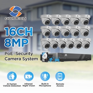 Sistema de Cámaras de Seguridad CCTV NVR GWSECU de 16 Canales 4K, Cableado PoE, 4TB, Exterior, 8MP, Tipo Torreta, Audio, Detección Facial <span class=keywords><strong>por</strong></span> IA, Vigilancia para Hogar y Negocios - Product Image 2