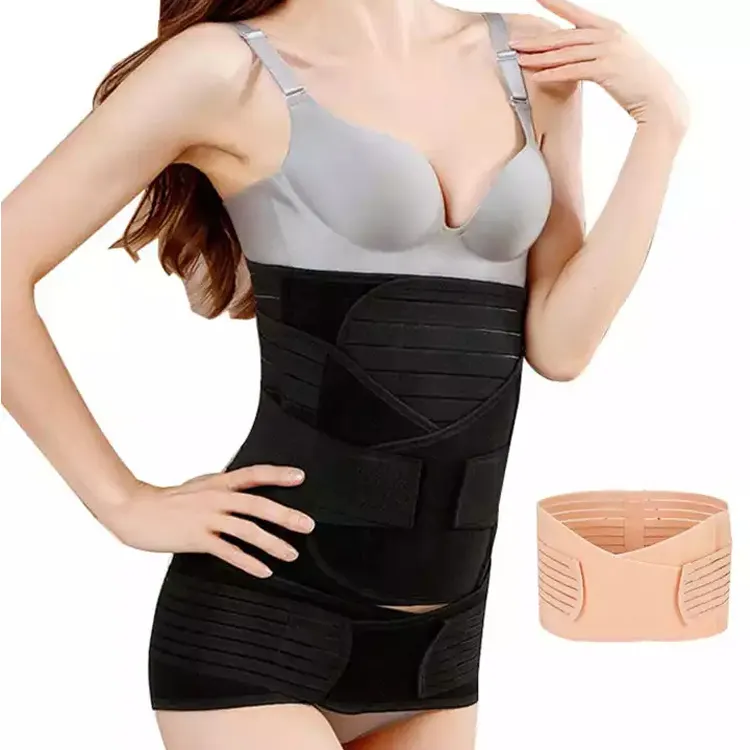 मातृत्व प्रसवोत्तर पेट लपेटें वसूली पेट कमर पेट महिलाओं के अंडरवियर 1 में 3 Bodysuit