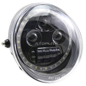 Super luminoso faro nero moto LED <span class=keywords><strong>V</strong></span>-<span class=keywords><strong>rod</strong></span> con anello alone per <span class=keywords><strong>Harley</strong></span> - Product Image 2