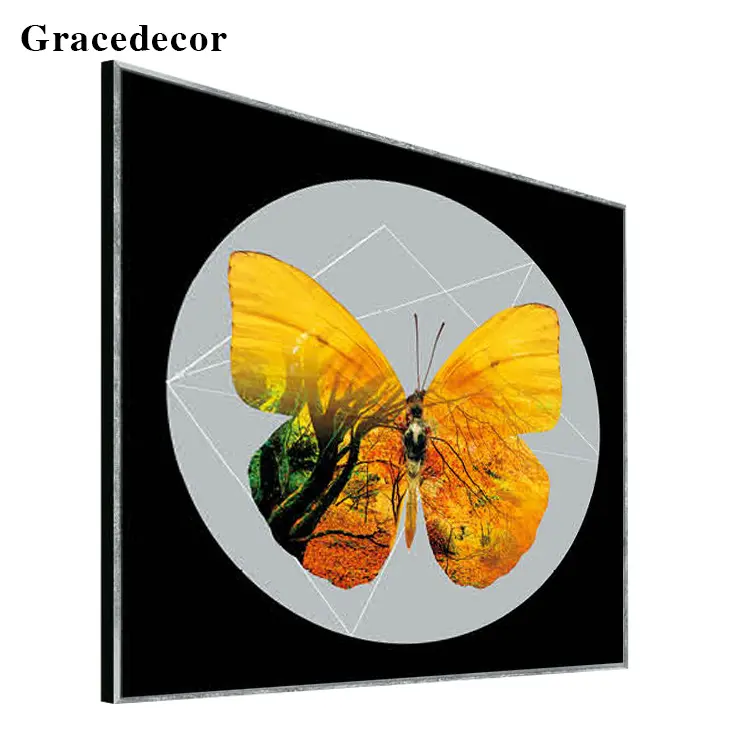 Customization manufacture wedding gift ideas birthday gift with frame wall art modern animal painting butterfly