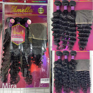 Paquete 3+<span class=keywords><strong>1</strong></span> Todo en <span class=keywords><strong>1</strong></span>, Cabello Humano Brasileño de Alta Calidad, Sensación Suave y Natural, 100% Cabello Humano para Mujeres Negras, Envío Directo de Fábrica - Product Image 2