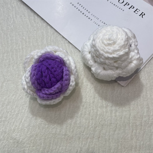 Personnalisé tricot fleur tête main fil Bouquet ornement <span class=keywords><strong>oeillet</strong></span> Rose épingle à cheveux broche bricolage <span class=keywords><strong>couture</strong></span> vêtements accessoires - Product Image 4