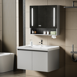 Armoire de salle de bain en aluminium à ouverture <span class=keywords><strong>et</strong></span> fermeture silencieuses, montage simple, <span class=keywords><strong>avec</strong></span> miroir LED - Product Image 5