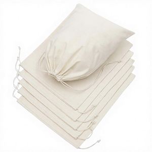 Sacs en mousseline 100 % coton avec cordon de serrage pour le rangement de chaussures et de vêtements, cadeaux pour garde-manger - Product Image 1