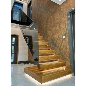 Escalier suspendu en usine de Foshan Escalier en bois de verre Garde-corps en verre sans cadre Escaliers flottants - Product Image 6