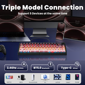 Teclado Mecánico Inalámbrico Zornher ST68 Blackberry con Retroiluminación RGB, <span class=keywords><strong>USB</strong></span> Tipo-C, Intercambiable en Caliente, Personalizable, Tres Modos, <span class=keywords><strong>para</strong></span> Juegos - Product Image 4