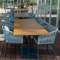 Ensemble de meubles de jardin, chaises en aluminium tressées en corde, tables et chaises imperméables et résistantes au soleil, pour terrasse, extérieur, chaise de jardin