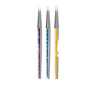 Pinceau à ongles double tête rose avec strass, style Kolinsky, en nylon, pour gel et liner, idéal pour la manucure - Product Image 2