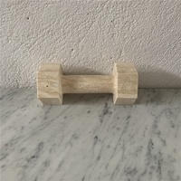 Haltère en marbre travertin beige sculpté à la main pour l'entraînement