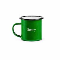 Mug émaillé vert EcoVintage 12oz avec rebord roulé, tasse à café de camping en plein air, vaisselle de pique-nique vintage, vente en gros d'usine