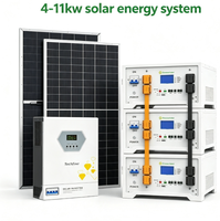 Système solaire hybride complet de 4 à 11 kW, kit complet hors réseau, équipement d'énergie solaire pour la maison, alimentation électrique quotidienne résidentielle