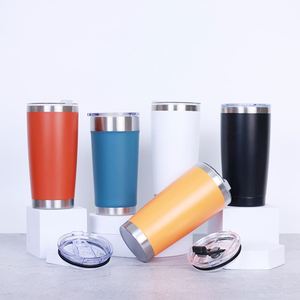 20oz Powder Coated Magnetic <b>Coffee</b> Stainless Steel Vacuum Insulated Tumbler With Lid Double Wall Colored Lids 20oz Tumbler Cups - Product Image 1