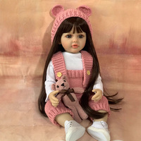 Poupée Bébé Reborn Réaliste en Silicone Faite à la Main 22 Pouces 55cm Jouet Doux en Vinyle pour Fille, Corps Souple Fini, Cadeau Réaliste