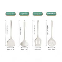 Set Peralatan Masak Silikon Food-Grade 5/7 Buah, Spatula Tahan Panas, Sendok Berlubang & Pengaduk Anti Lengket