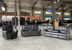 Sofá Reclinable Moderno de Tres Plazas, Conjunto de Sofás para Sala de Estar, Muebles para el Hogar de Alta Calidad, Sofá Seccional de Cuero Sintético - Product Image 4