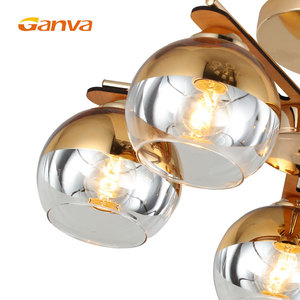 Ganva decorazione contemporanea per interni soggiorno sfera di vetro E27 40W lampadario lampada a sospensione a Led - Product Image 2